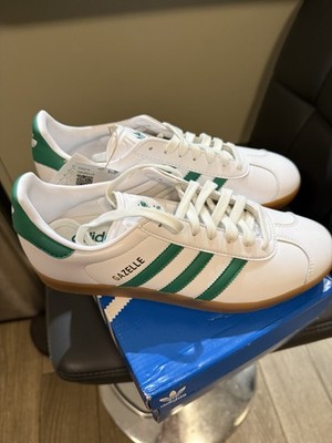 Adidas Gazelle Leder Schuhe Sneaker Gr. UK 6 weiß / grün IH2216 NEU