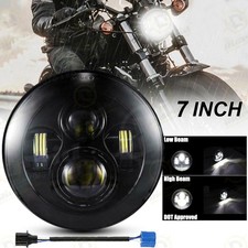 Black 7inch Led Projector Headlight Hilo Beam For Harley Davidson Fatboy Flstf Black 7inch Led Projector Headlight Hilo Beam For Harley Davidson Fatboy Flstf