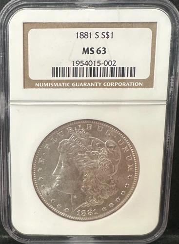 1881-S Morgan Silver Dollar NGC MS63 S$1 SAN FRANCISCO Minted No Reserve