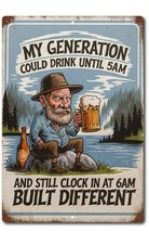 Beer Tin Sign Funny Metal Wall Decor Man Cave Rustic Retro Indoor