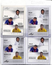 (4) Lot 2024 Leaf Lionel Messi Pele Cristiano Ronaldo Exclusive Legends #ELE-53
