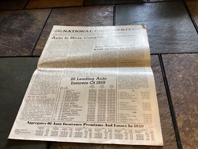 June, 1960 ''The National Underwriter'' Insurance Publication