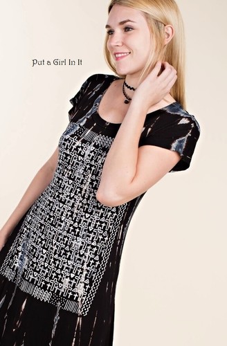 New Womens VOCAL CRYSTAL BLACK BLUE TIE DYE CROSS BOHO HI LOW DRESS USA S M L XL - Picture 8 of 8