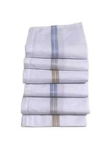 100 Pure Cotton Handkerchief Hanky Multicolor Striped Classic Size 42x42cm 6Pcs