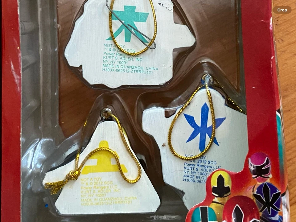 Juego de 5 adornos navideños Power Rangers KURT ADLER 2012 Foto 3 de 4