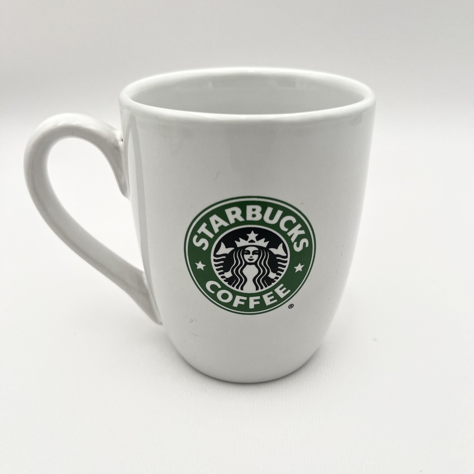 Starbucks 2008 White Barrel Ceramic 10.2 oz Coffee Mug