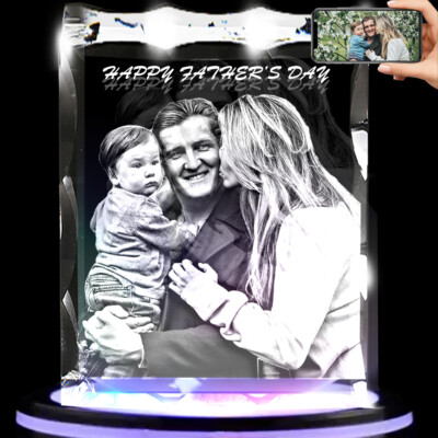 Personalized 3D Photo Crystal Custom LOVE Picture Family Gifts for Husband Wife