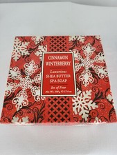 Cinnamon Winterberry Luxurious Shea Butter Spa Soap Set 4 Greenwich Bay Trading