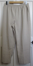 Alfred Dunner Tan Pleated Pants Women Size 14 29.5 x27 Pull On Pockets 119-32948