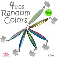 4pcs 3.5oz Colt Sniper jigs 100g Vertical jig with 3561D-DT MUSTAD Random colors