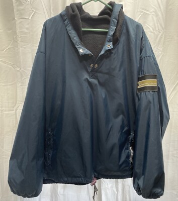 Champion Mens Jacket Large Navy Blue Authentic Apparel Fleeced Lined  Pullover