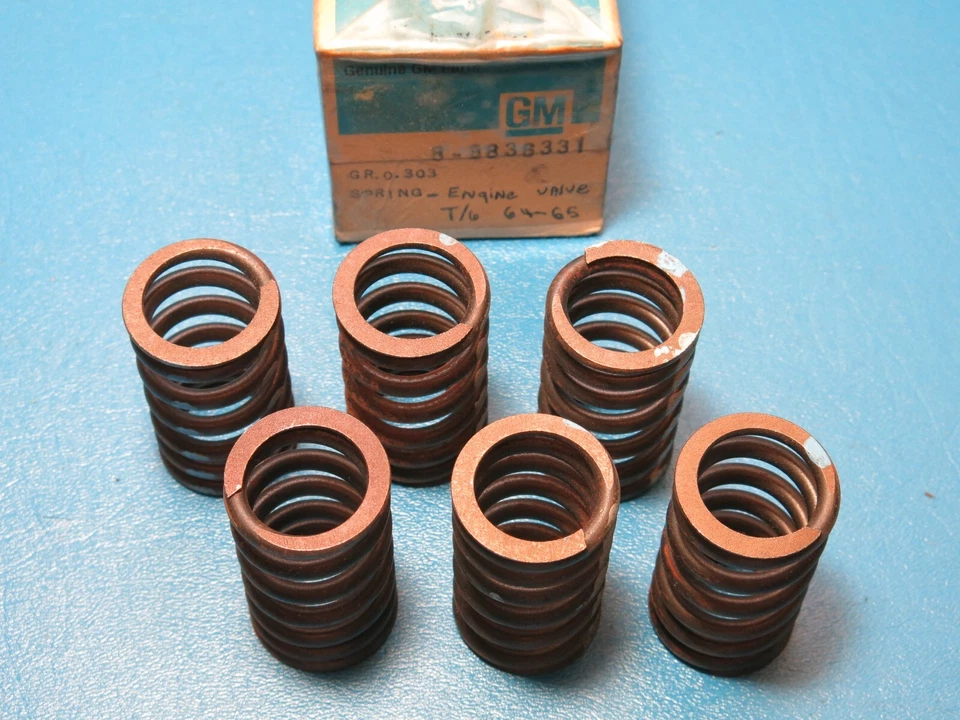 Juego GM (6) 1964-1965 Pontiac Tempest LeMans 215 6 cilindros NOS Muelles de válvula 3836331 Foto 2 de 3
