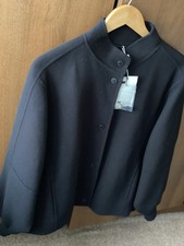 Bnwt Ladies Weekend Maxmara 100% Wool Short Black Shacket Rrp £600