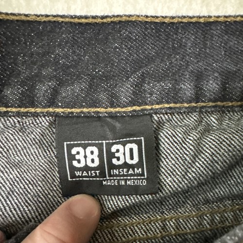 Vtg Anchor Blue BLACK Denim BEYOND BAGGY Grunge 90s Y2K Jeans Men Sz 36x30 Skate - Picture 3 of 16