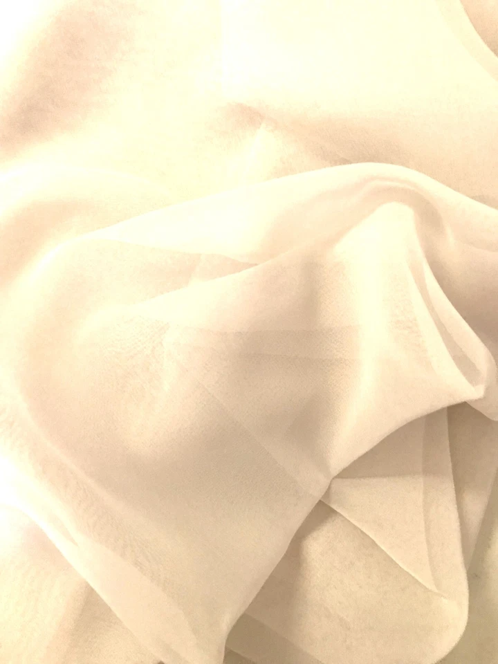 2.0 Yds-Fabulous LIGHT BEIGE CHIFFON Sheer Billowy Poly Solid Fabric - Image 3 of 3