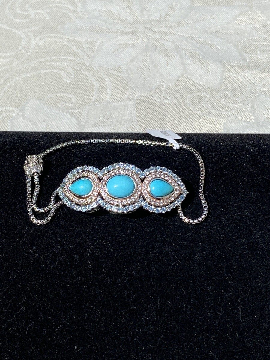 Dallas Prince Sterling Turquoise, Swiss Blue Topaz, White Zircon