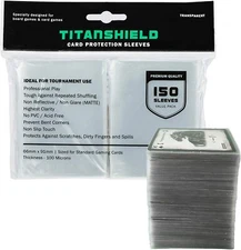 TitanShield (150 Sleeves / Clear) Standard Size Board Game and Matte Trading Car