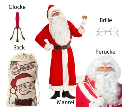 SCHERZWELT Santa Claus Kostüm XL - Weihnachtsmann Set - Komplett in XL m Brille
