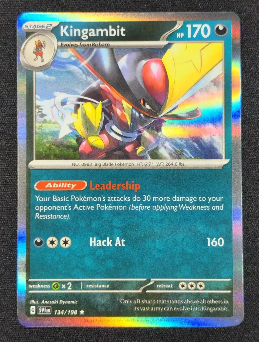 Kingambit 134/198 Pokemon Reverse Holo 2023 Scarlet And Violet