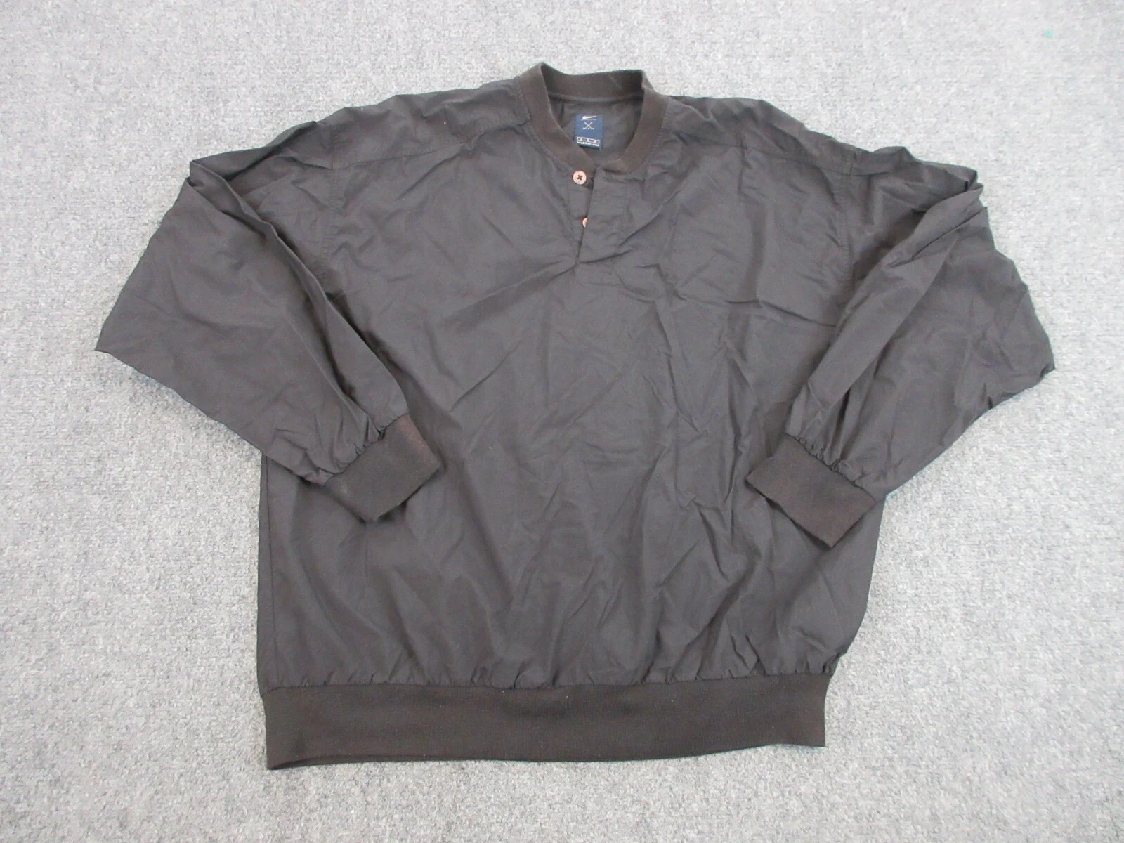 Nike Jacket Mens Large Black Pullover Outdoors Button Golf Lightweight Coat