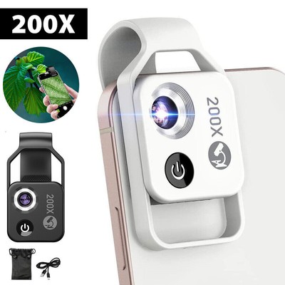200X Mini Microscope Cell Phone Microscope Lens for Smartphone Camera iPhone