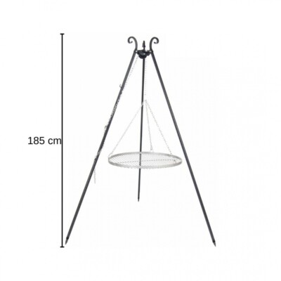 Schwenkgrill VIKING Edelstahlrost Höhe 185 cm Ø70 cm Dreibeingrill Feuerstelle