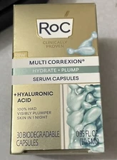 RoC Multi Correxion Hydrate + Plump Night Serum Capsules w/ Hyaluronic Acid NIB