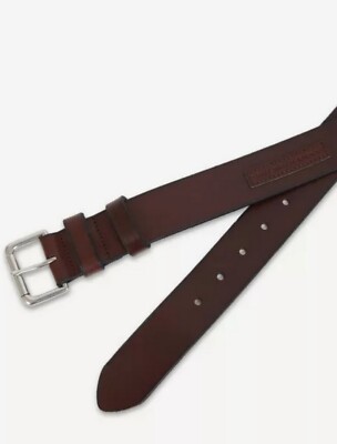 Polo Ralph Lauren Men's Saddle Logo Patch Leather Belt Brown Clay
