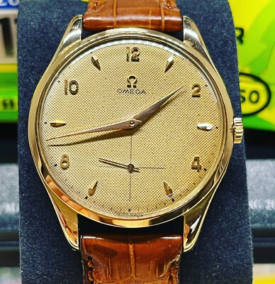 s*u様 Antique OMEGA 手巻き時計 18K Rare Vintage Omega 18k Solid Gold Jumbo 38+ mm Original Honeycomb