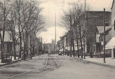 C.1910 Plainfield NJ Front Street Horse Track Main Shops South Vintage Postcard