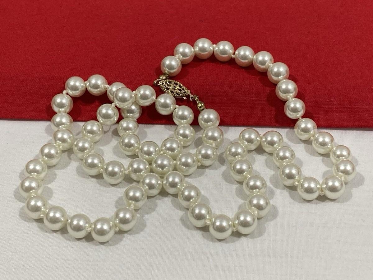 Grassman-Blake Sterling Silver 925 Gold Vermeil White Pearl Beaded  