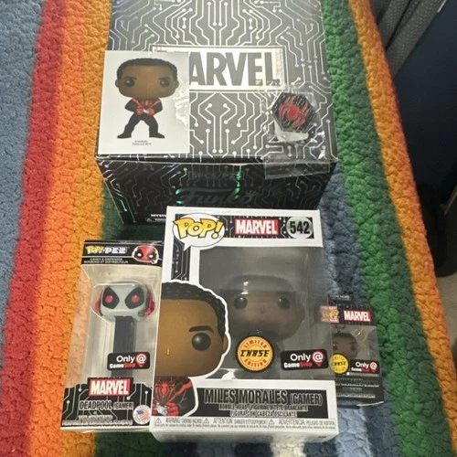 Funko Pop! Marvel Miles Morales #542 Chase GameStop Exclusive & Deadpool