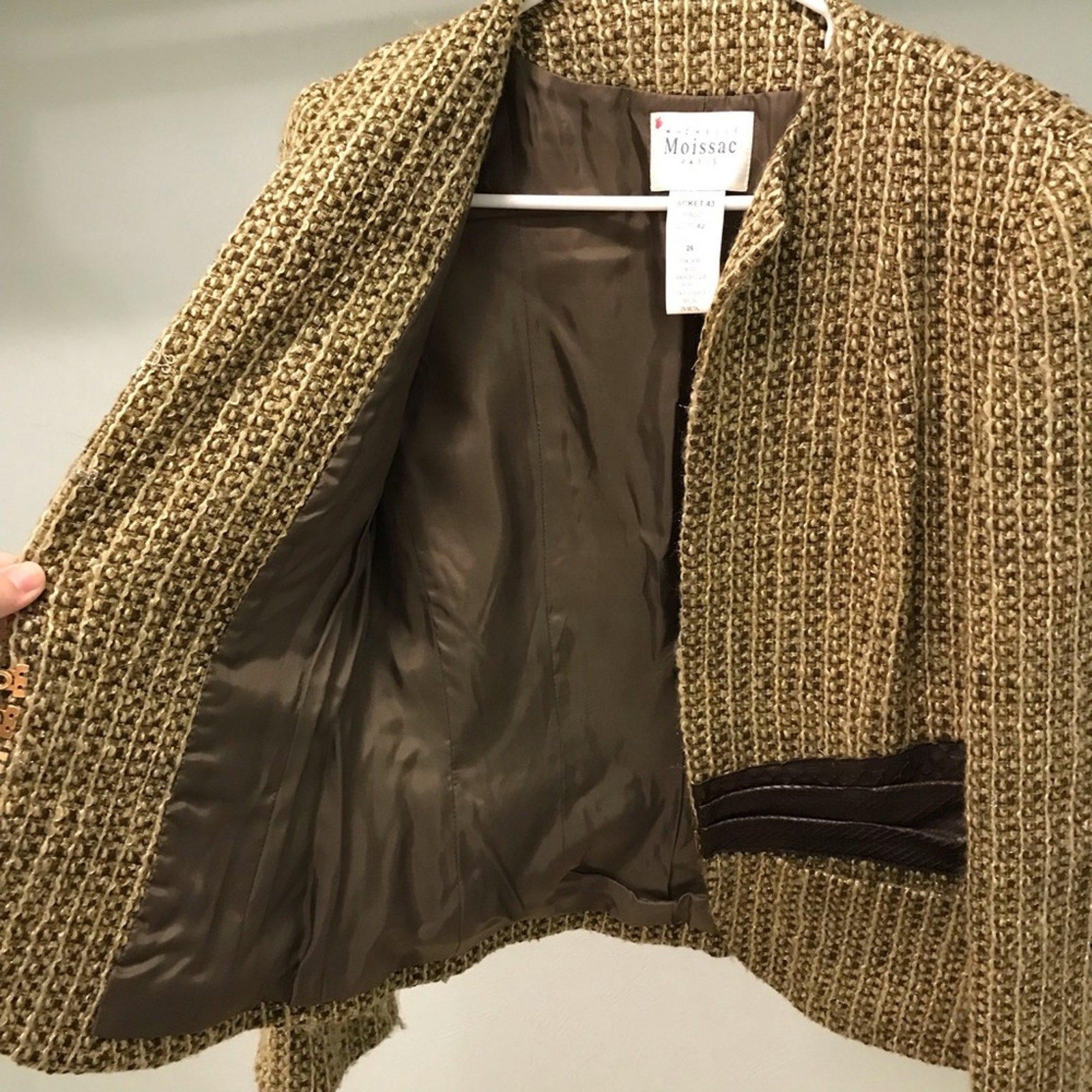 Michelle Moissac Paris real python snakeskin wool… - image 6