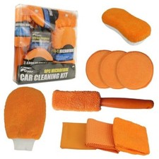 9Pcs Car Wash Detailing Kit Cleaning Kits,with Wash Mitt Wax Orange 9pcs