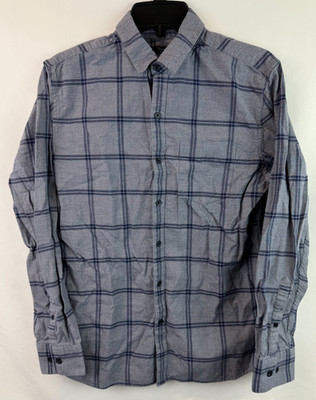 Marc Anthony Luxury Slim Fit Blue Button Up Long Sleeve Shirt Men's Size S