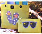 SamSarah FRESH MESH BEACH TOTE & CLUTCH 2 Cross Stitch Charts Leaflet ONLY RARE — photo 2