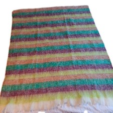 Pastel Mohair Wool Throw Blanket 38" X 54"