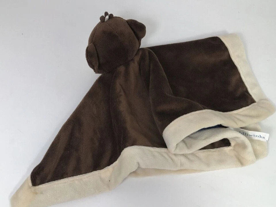 Manta de Seguridad Tiddliwinks Lovey Mono Bebé Felpa Marrón Bronceado Borde Vellón Suave Foto 3 de 3