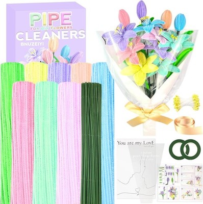 Pipe Cleaners Craft Kit 8 Assorted Colors Pipe Cleaners Bulk Flower Making Kit C
