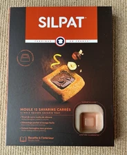 SILPAT 12 Hole Square Savarin Tray Flexible Silicone Mold NEW In Sealed Box.