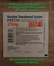 Rugby Step 1 Nicotine Transdermal System 21 mg Single Patch/Trial BOGO Free