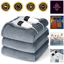 Soft Flannel Heating Blanket - Queen Size 84" x 90" with Auto Shut-Off Feature