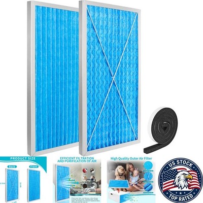 Top-Quality 24x12x1 MERV 13 Electrostatic Filters for JET AFS-1000B & C, 2 Pack