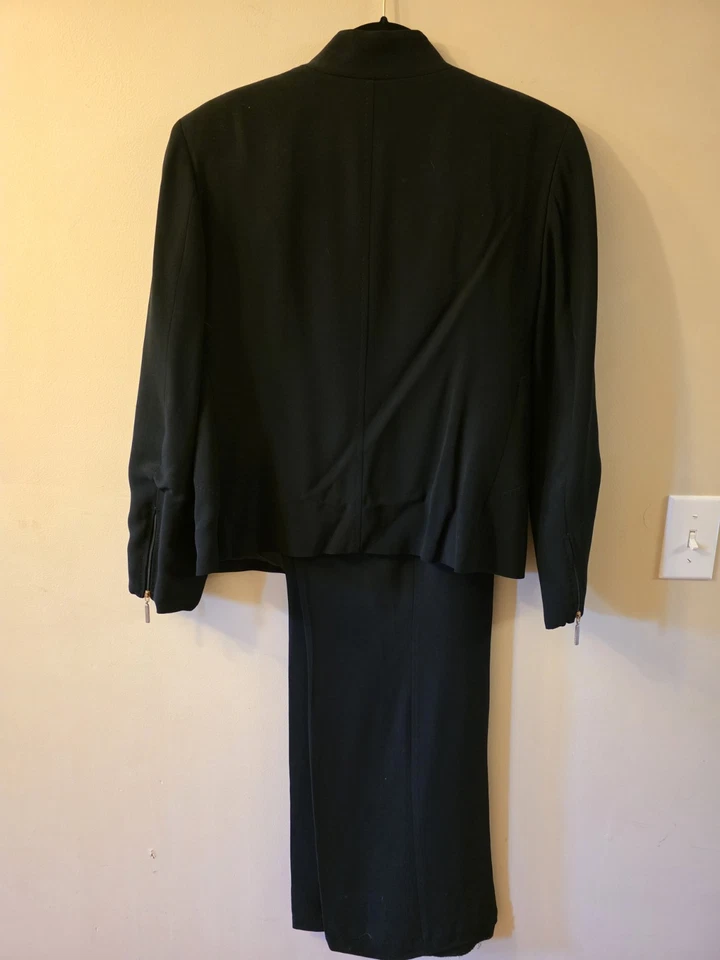 ADRIANNAE VITTADINI 2 PIECE PANT SUIT BLACK SZ 12 LONG SLEEVE PANTS SZ 10 - Image 2 of 4