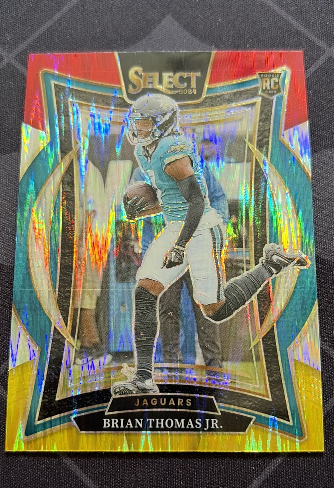 2024 Panini Select - Concourse Brian Thomas Jr. #91 Red & Yellow Shock Prizm...