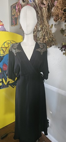 Bearded Dragon Beaded Wrap Dress From Top Shop