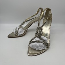 ALDO Women  s FLOFIFI Champagne w/Rhinestones Strappy Stilettos   Sz 8/41  EUC