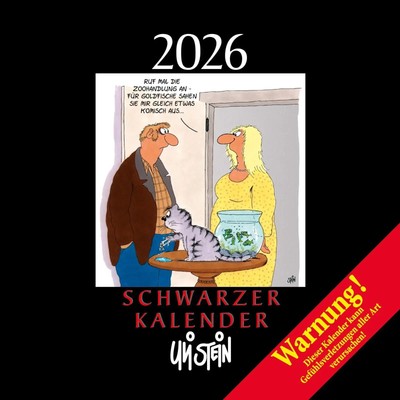 Uli Stein Schwarzer Kalender 2026: Monatskalender für die Wand | Uli Stein
