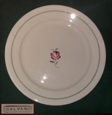 Galvani Pordenone _ Grande Piatto in Ceramica con Fiore aerografato. Diam 29 cm.