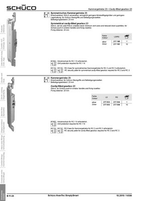 Schüco SimplySmart Kammergetriebe 23 LS Nr. 277033 VE=1